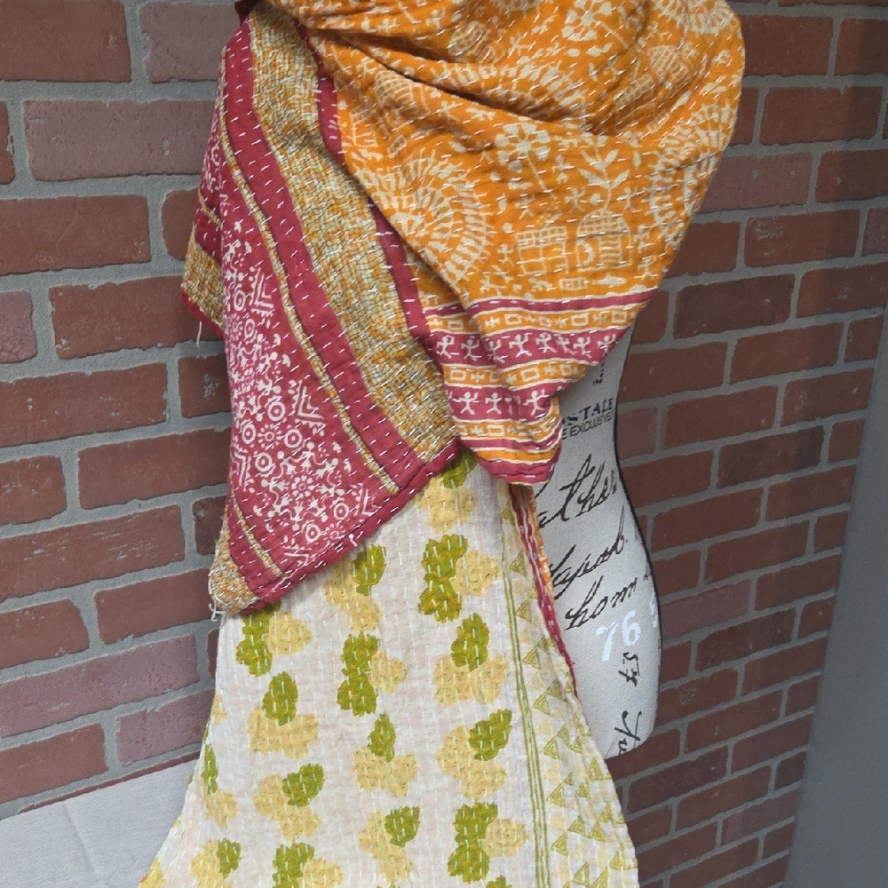 Multicolor Patterned Kantha Scarf #67
